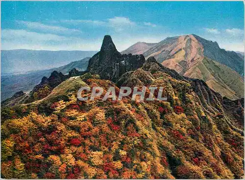 Moderne Karte Autumn of Mt Neko Volcano Mt Aso