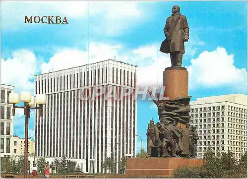 Moderne Karte Mockba Moscow Monument of V I Lenin in October Square  Lenine