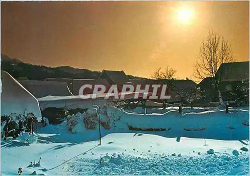 Cartes postales moderne L'Hiver dans Les Alpes Au soleil couchant