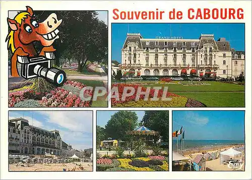 Cartes postales moderne Souvenir de Cabourg Les Jardins Le Grand Hotel La Plage