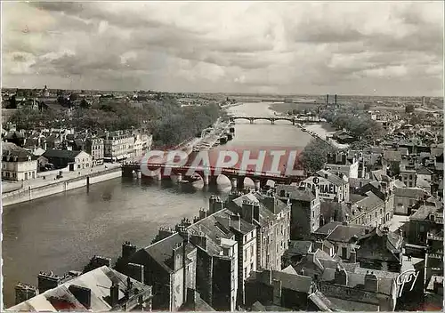Moderne Karte Angers Maine et Loire Vue generale sur la Moine les ponts de Verdun et de la Haute Chaine St Rap