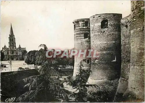 Moderne Karte Angers M et L Tours du Chateau et Eglise Saint Laud