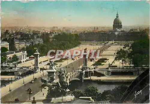 Moderne Karte Paris Pont Alexandre III Esplanade et Hotel des Invalides
