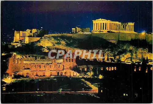 Cartes postales moderne Athenes L'Acropole illuminee