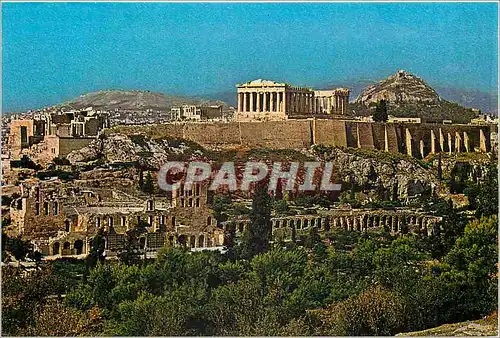 Moderne Karte Athenes Vue generale d'Acropole