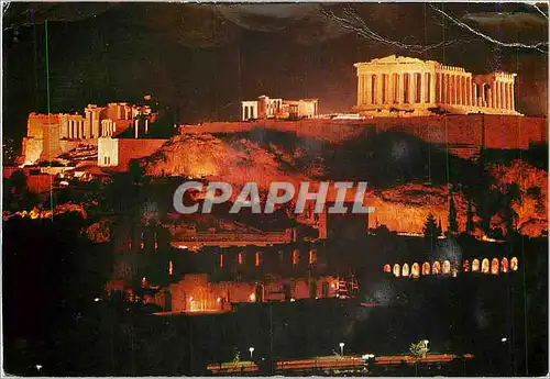 Moderne Karte Athenes Acropolis durant la nuit
