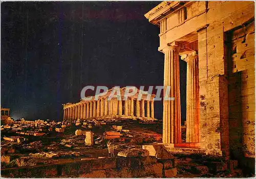 Cartes postales moderne Athenes L'Acropole Le Parthenon Illumine