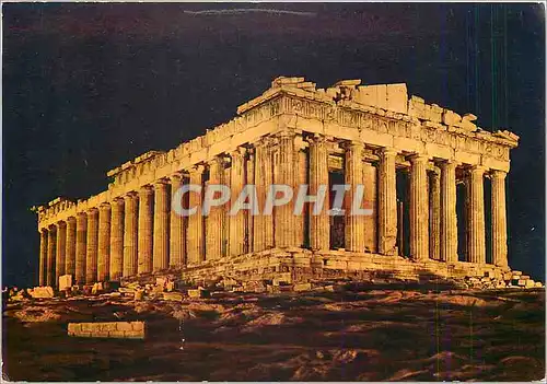 Cartes postales moderne Athenes L'Acropole Le Parthenon Illumine