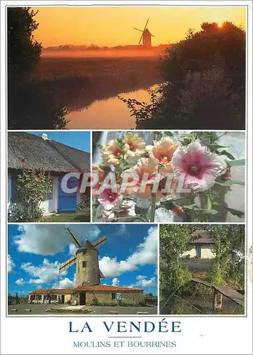 Cartes postales moderne La Vendee Moulins et Bourrines