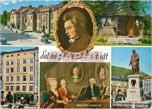 Moderne Karte Salzburg Stadt Mozart