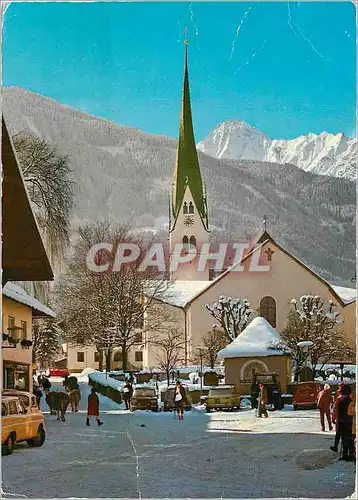 Moderne Karte Mayrhofen Zillertal Tirol Unterer Dorfplatz mit Tristner