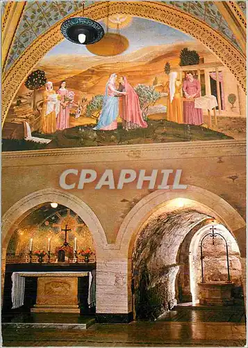 Moderne Karte Ein Karem L'Eglise de la Visitation Crypte