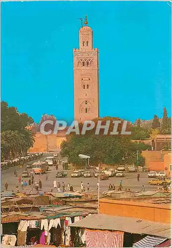 Cartes postales moderne Marrakech Place Jamaa El Fna La Mosquee Koutoubia