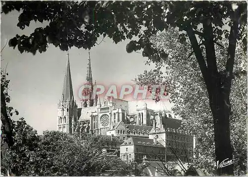 Moderne Karte Les Merveilles de Chartres Eure et Loir La Cathedrale ses deux fleches et le Croisillon sud