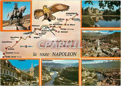 Cartes postales moderne La Route Napoleon Itineraire parcouru par l'Empereur