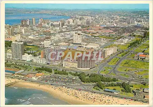 Moderne Karte Aerial view of North Beach Durban Natal South Africa