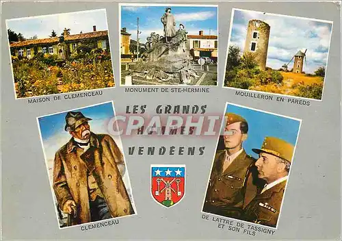 Cartes postales moderne Les Grands Hommes Vendeens Maison de Clemenceau Monument de Ste Hermine Mouilleron en Pareds  Mi