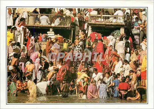 Moderne Karte India Benares Les ghats sur le Gange