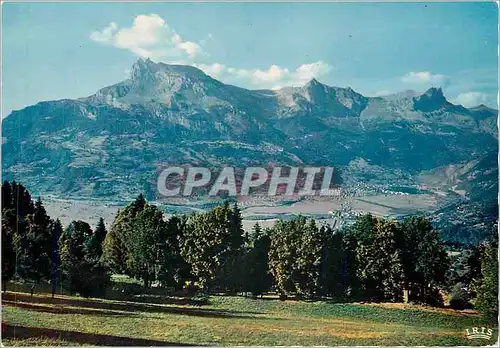 Moderne Karte Depuis Saint Gervais Panorma sur Chedde le Fayet le Plateau d'Assy la Chaine des Fiz
