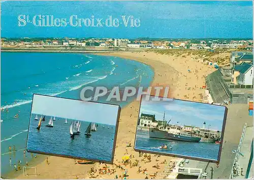 Moderne Karte Saint Gilles Croix de Vie Vendee Les joies de l'eau et du Sable