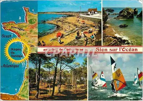 Moderne Karte Saint Hilaire de Riez Sion sur Ocean