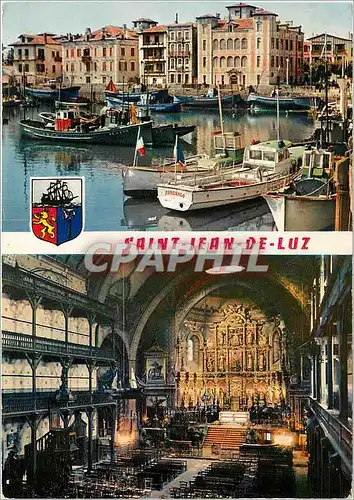 Moderne Karte Saint Jean de Luz Le port et maison de l'Infante l'eglise ou fut celebre le mariage de Louis XIV