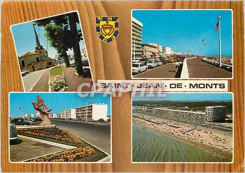 Moderne Karte Saint Jean de Monts Vendee L'eglise L'esplanade de la mer