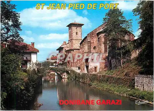 Moderne Karte Saint Jean Pied de Port L'eglise et la Nive