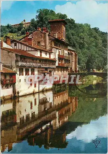 Cartes postales moderne St Jean Pied de Port Vieilles Maisons sur la Nive et le Pont d'Espagne