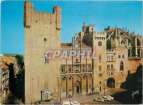 Cartes postales moderne Narbonne Aude L'Hotel de Ville les tours Saint Martial Madeleine et le donjon Gilles