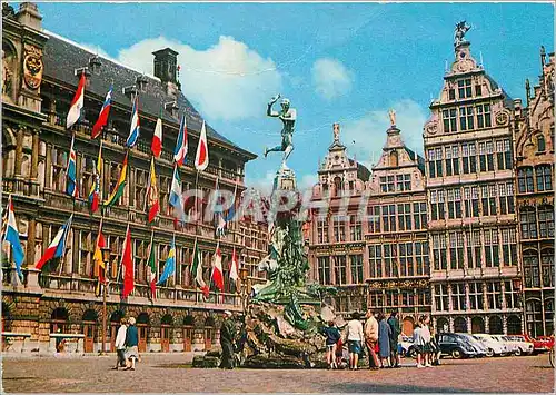 Moderne Karte Anvers Grand Place Brabo