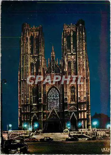 Cartes postales moderne Bruxelles Illumination Cathedrale St Michel