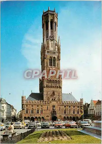 Moderne Karte Bruges Halletoren Le Beffroi