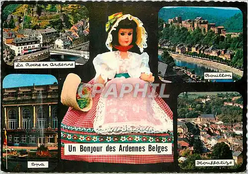 Cartes postales moderne Un Bonjour des Ardennes Belges La Roche en Ardenne Bouillon Spa Poupee
