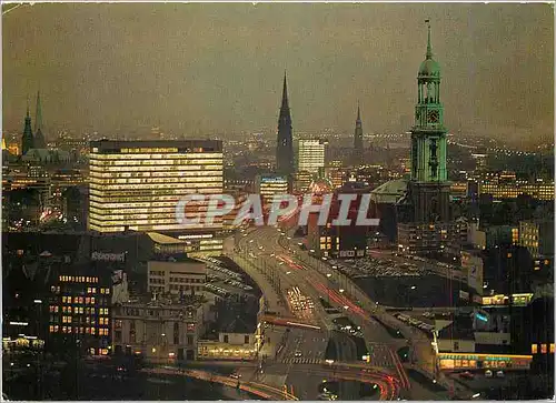 Cartes postales moderne Hamburg Ost West Strasse bei Nacht