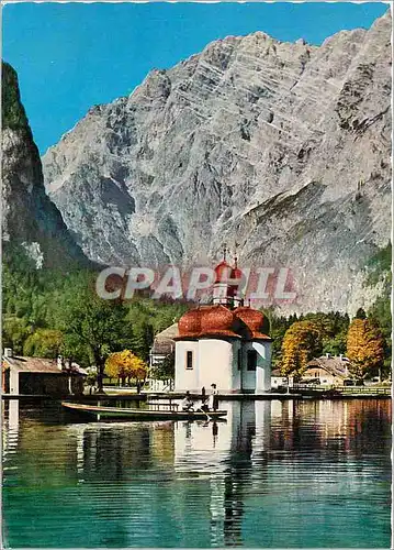 Moderne Karte St Bartholoma am Konigssee mit Watzmann Ostwand