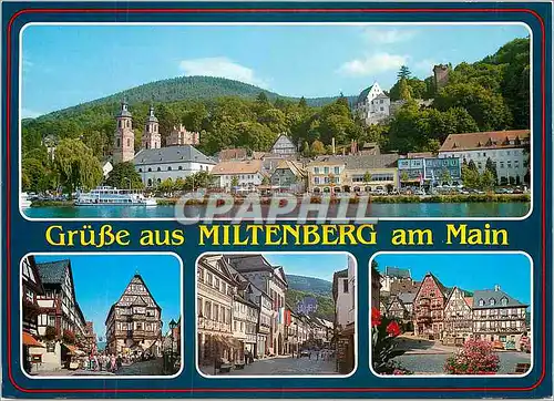 Moderne Karte Grusse aus Miltenberg am Main