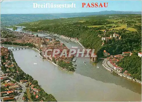 Moderne Karte Dreiflussestadt Passau