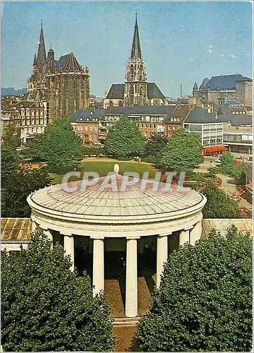 Moderne Karte Aachen Aken Aix la Chapelle Stadtzentrum mit Dom und Rathaus