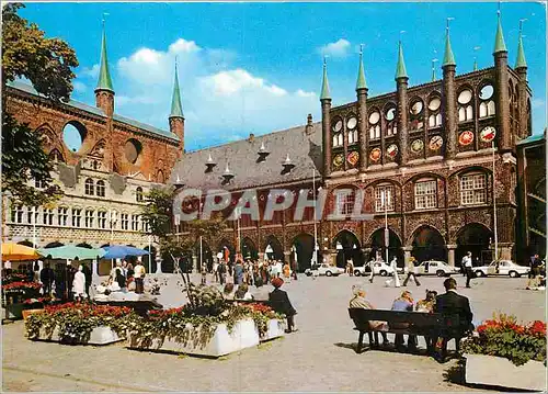 Cartes postales moderne Hansestadt Lubeck Rathaus mit Marktplatz