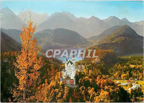 Cartes postales moderne Konigsschloss Neuschwanstein mit Hohenschwangau Alpsee Royal Castles Neuschwanstein