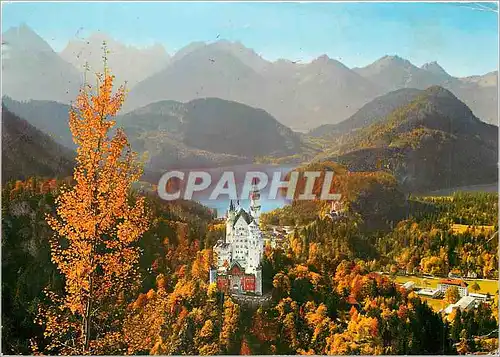 Moderne Karte Konigsschloss Neuschwanstein mit Hohenschwangau Alpsee Royal Castles Neuschwanstein