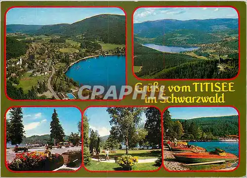 Moderne Karte Grusse vom Titisee im Schwarzwald