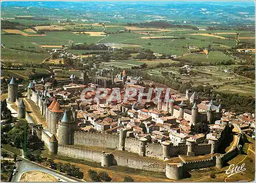 Cartes postales moderne Carcassonne Aude Vue aerienne de la cite prise du nord est