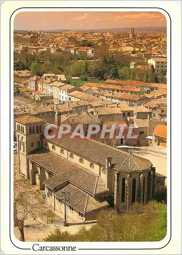 Cartes postales moderne Carcassonne Vue panoramique depuis la cite forteresse Au loin la ville basse