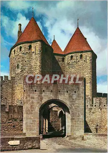 Moderne Karte Cite de Carcassonne Aude Les Tours et la porte Narbonnaise