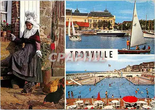 Cartes postales moderne Trouville Costume Normand Le Casino La Piscine