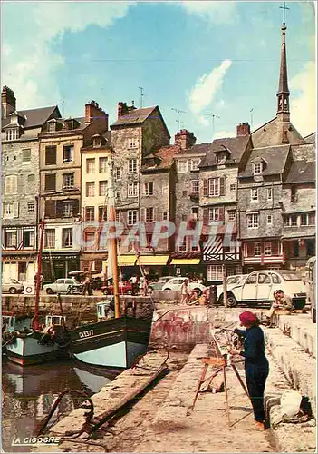 Moderne Karte Normandie Honfleur Le Clocher et le Quai Sainte Catherine