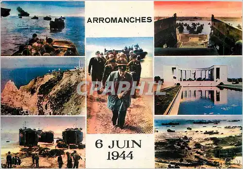 Cartes postales moderne Arromanches Militaria Churchill