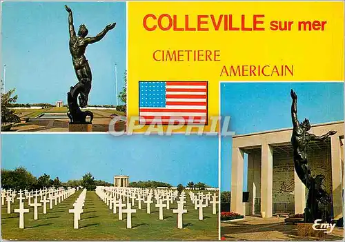 Moderne Karte Colleville sur Mer Calvados Le Cimetiere americain Le Memorial